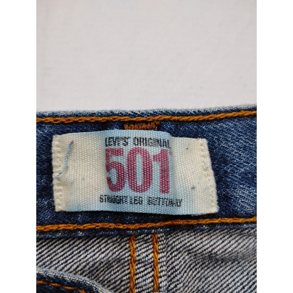 Levis 501 Original Mens Medium Wash Blue Denim Straight Leg Jeans 38x30 Faded - Picture 7 of 12